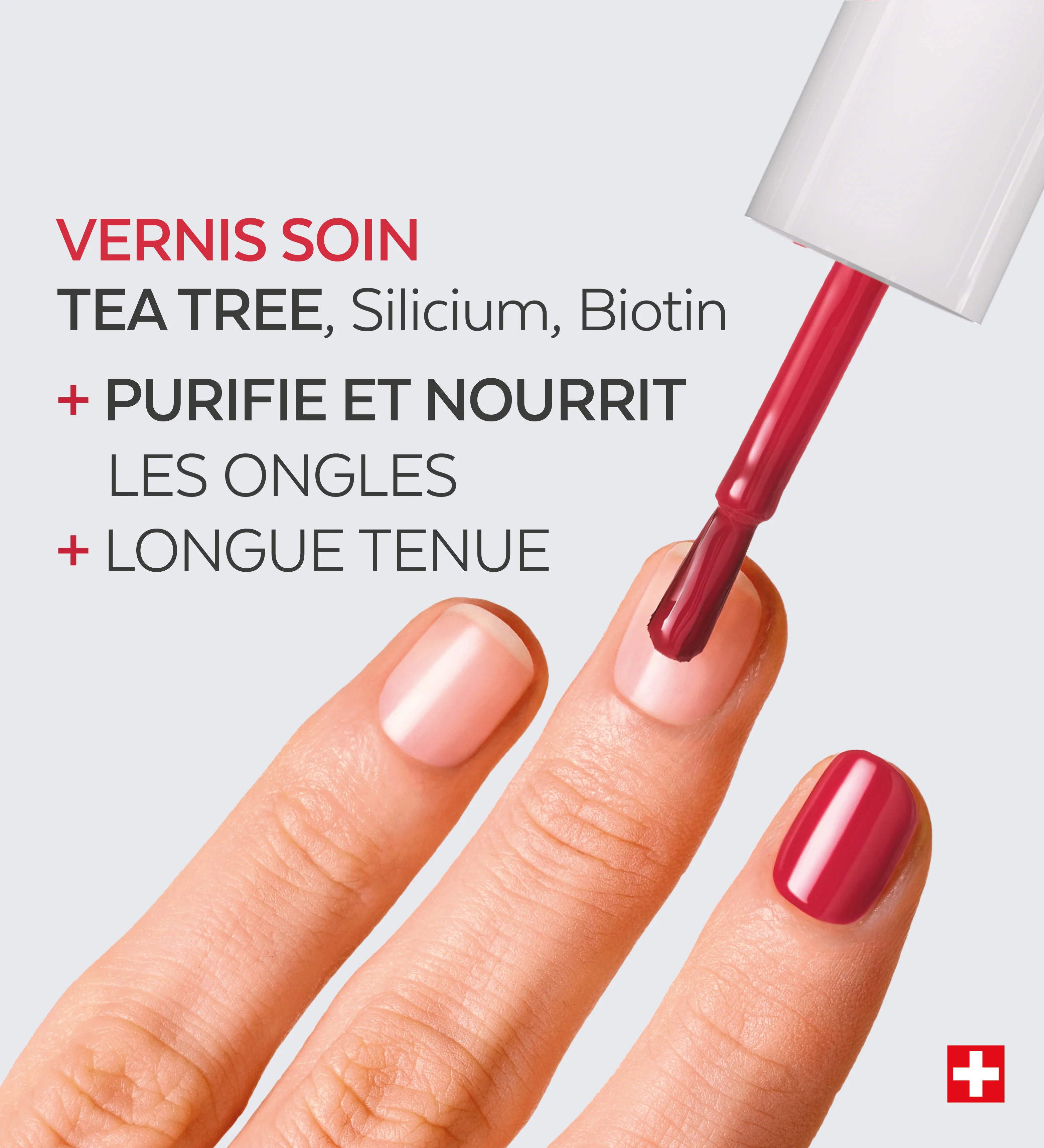 Vernis Color Care Tea Tree - Rouge Rose - Image 3